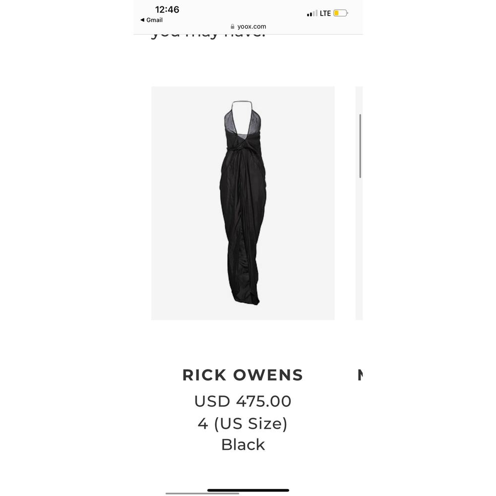 Rick Owens cupro silk halter neck wrap dress size 4